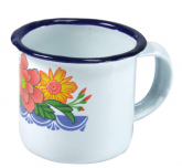 93086 BC - CANECA ESMALTADA 05 BRANCA DECORADA MILLA com 12 unidades