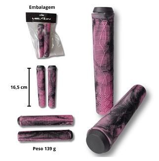 6402 VELO - MANOPLA BMX BORRACHA 165MM ROSA E PRETO.JPG