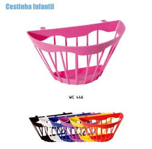 4264 RB - CESTA 12 E 16 PLASTICA PARA BIC. INFANTIL COR ROSA