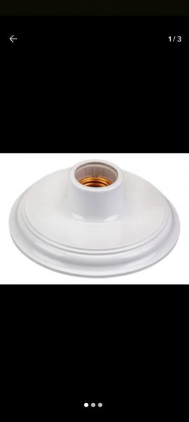 133593 BT - plafon plastico com bocal porcelana branco Rebouças